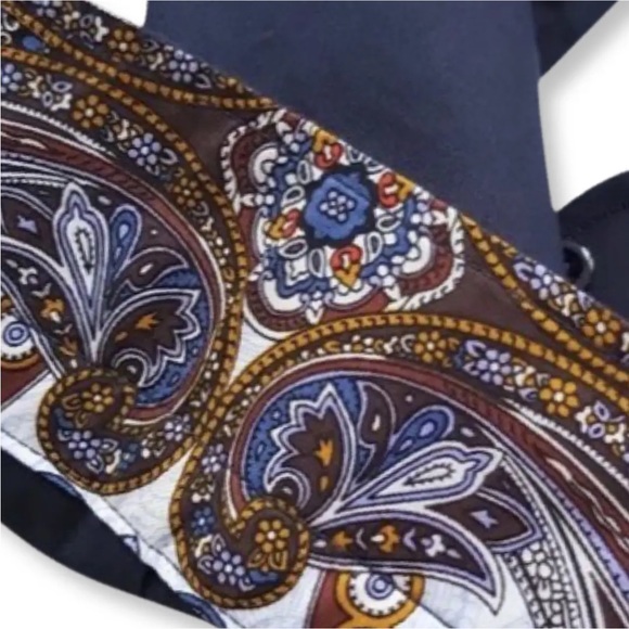 Etro Milano Vintage Navy Blue Button Front Men's Shirt,Size S - Picture 6 of 9